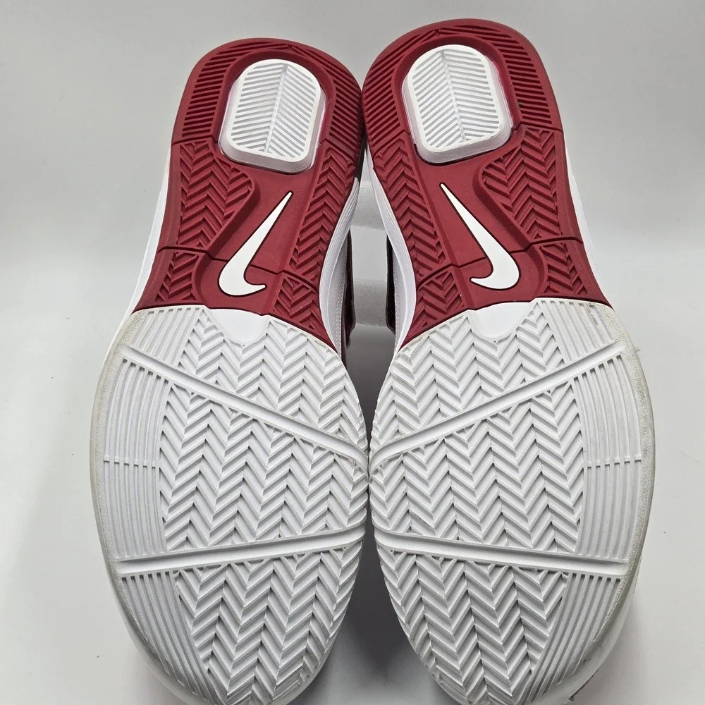 Nike LeBron Shoes Mens Size 18 White Red Mid Top Basketball 454141-105 Sneakers